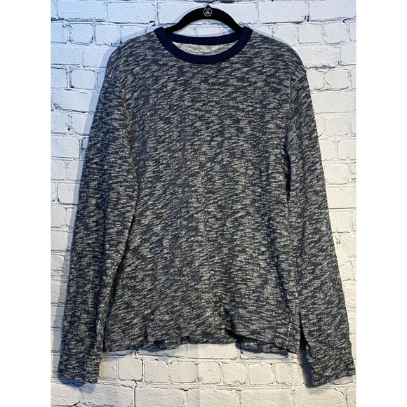 Old Navy Men's Long Sleeve Crewneck Sweater Size L Navy and White - Picture 1 of 7